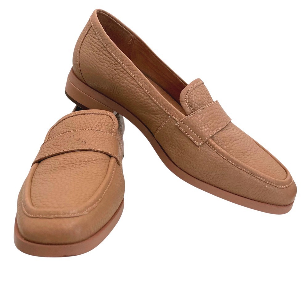 SOLD Vionic Sellah tan Leather Loafers shoes 9 Pebbled comfort preppy minimalist - Picture 12 of 15